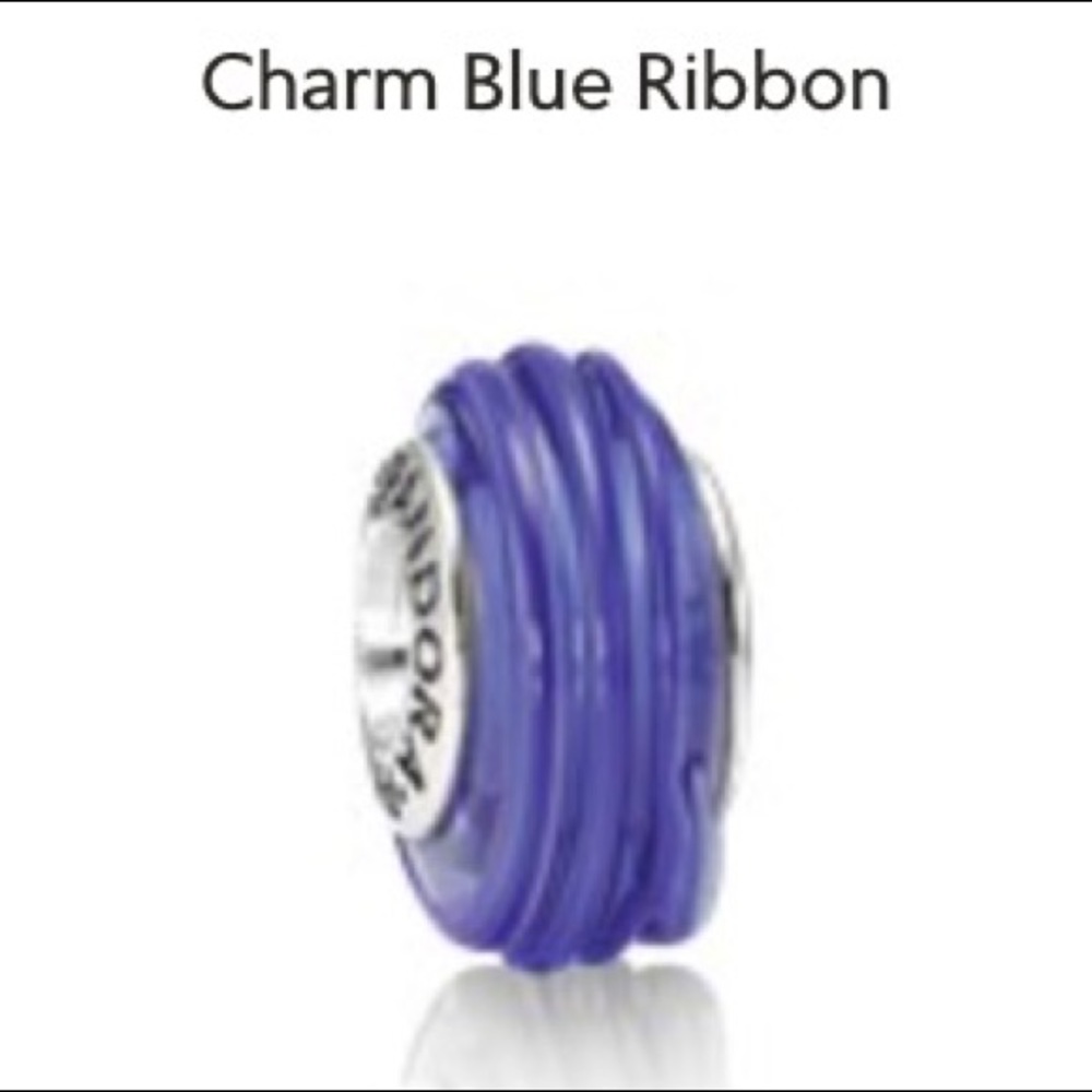 Blue ribbon pandora charm